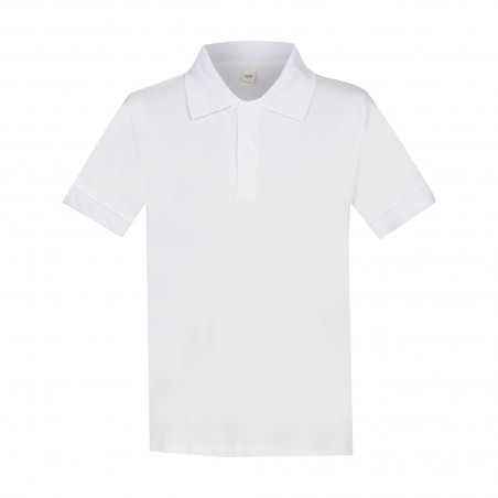 Balti POLO marškinėliai trumpomis rankovėmis 128-152 d.